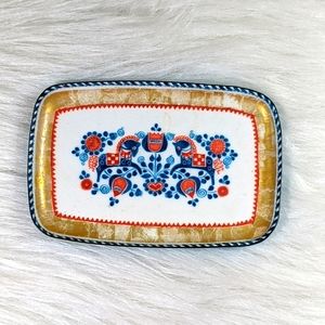 Steinbock Enamel Hand Painted Metal Trinket Pin Tray Austria